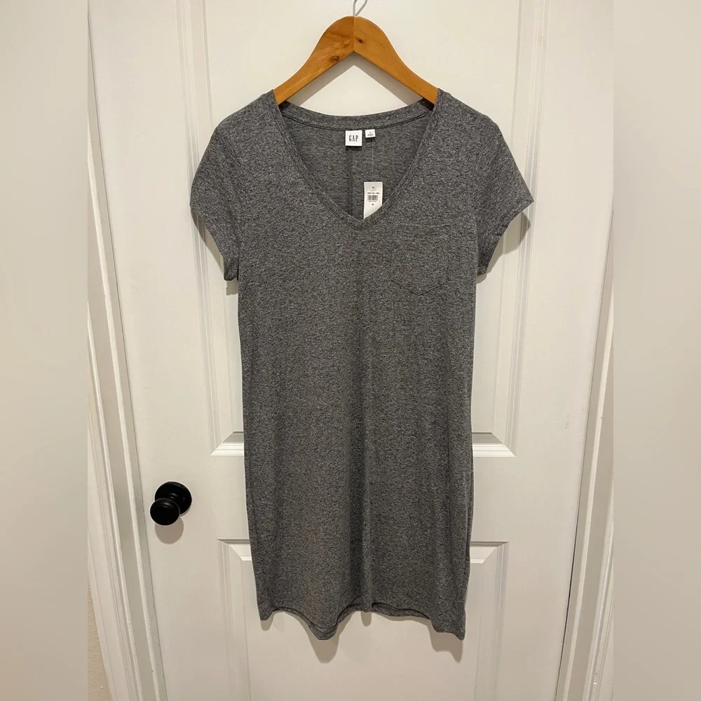 GAP Women's Charcoal T-shirt Dress - Picture 1 of 4